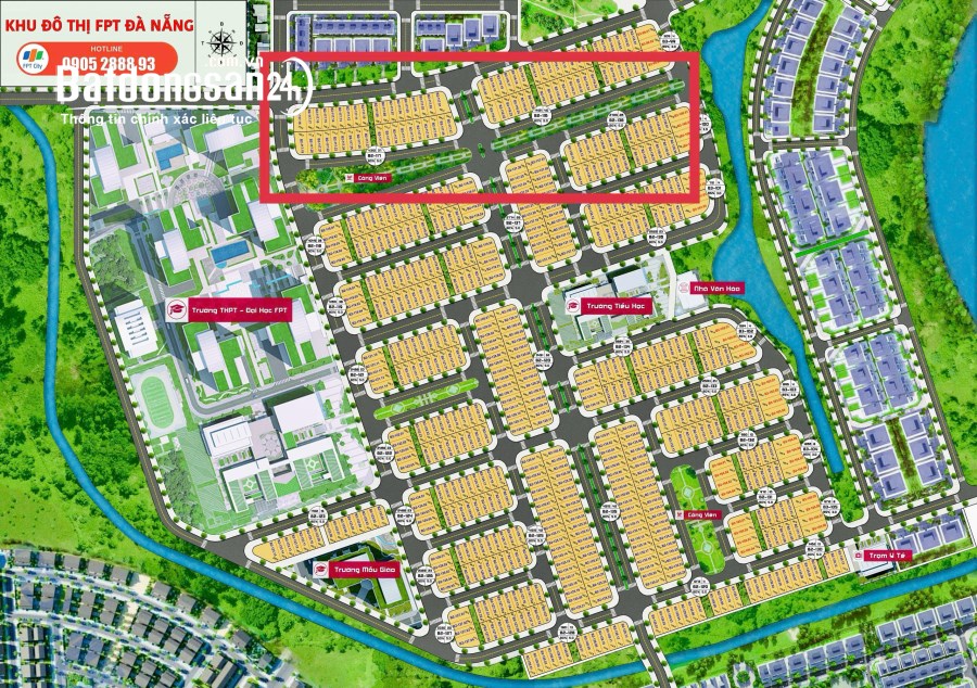 Tổng hợp đất nền vị trí đẹp kinh doanh sát trường Đại Học FPT City Đà Nẵng
