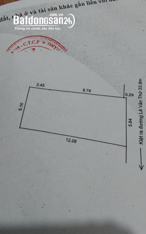 Bán nhà Đường Lê Văn Thứ, Phường Mân Thái, Quận Sơn Trà