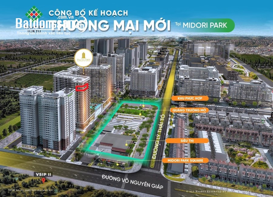 Bán căn hộ The Glory tại Đường Lý Thái Tổ Tp Mới Bình Dương nhận nhà 2024