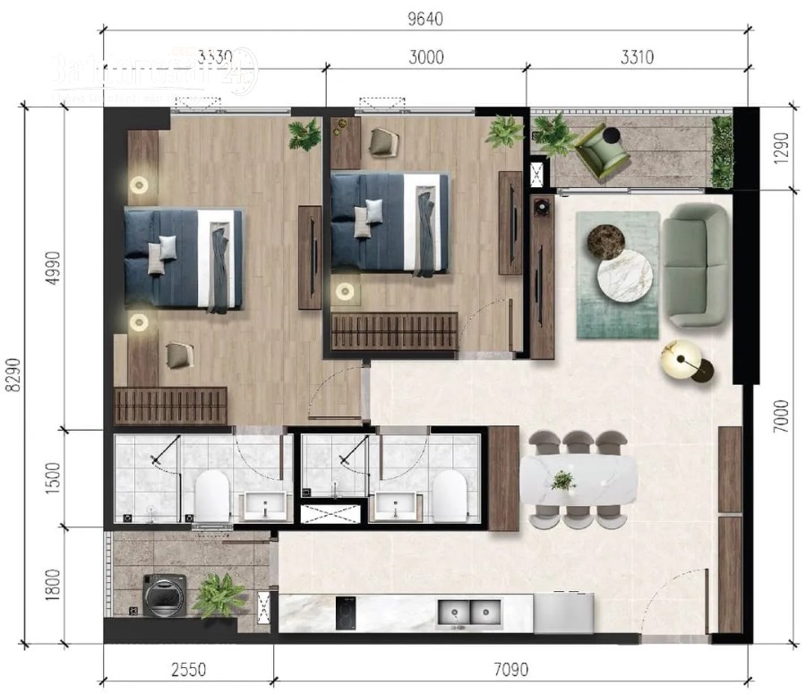 Cần bán căn 1pn 46m2 căn hộ A&T sky garden Thuận An, giá gđ1 chỉ 30tr/m2 