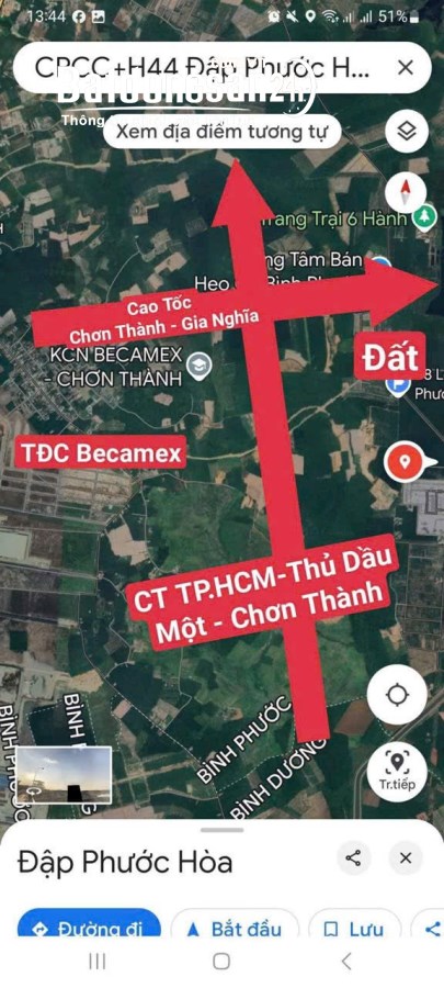ĐẤT NỀN GIÁ NGỘP GẦN ĐIỂM GIAO CAO TỐC CHƠN THÀNH VÀ KCN BECAMEX