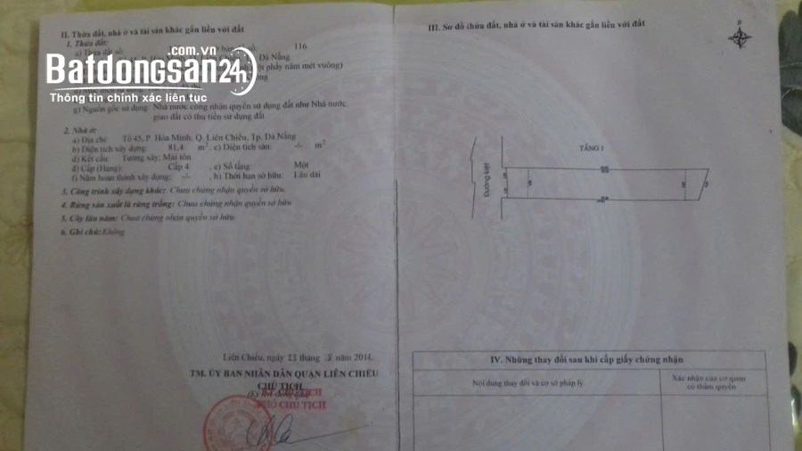 Cần bán nhanh nhà Thuộc K1 đường Hoàng Văn Thái, Phường Hòa Minh,