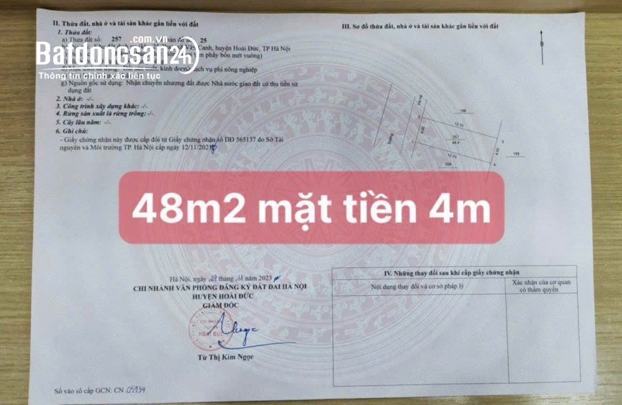 Bán Lô 48m2 vị trí đắc địa giá tốt