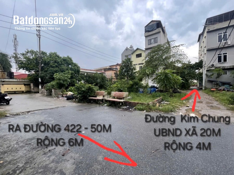 bán 100m đất phân lô - Kim Chung - Hoài Đức - mt 5m - ô tô tránh - giá 7,5 tỷ thlượng