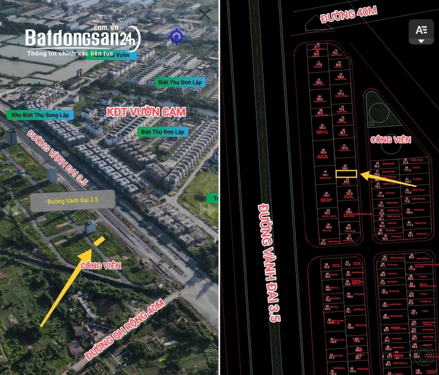 💥Lô Đất Hướng Đông 49.1m2 Khu Dịch Vụ 4.5ha Vân Canh 💥, Huyện Hoài Đức