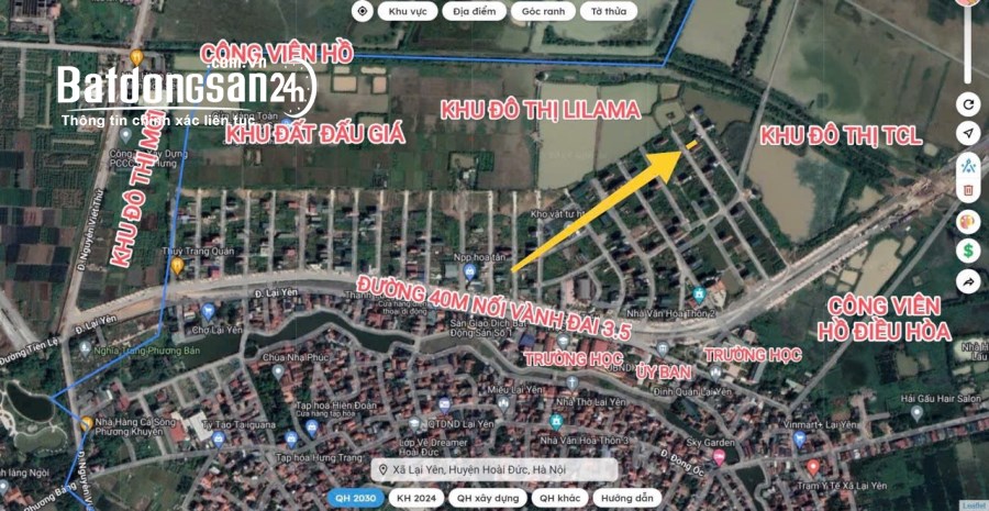 BÁN ĐẤT DỊCH VỤ LẠI YÊN 63,3M2 GIÁ TỐT