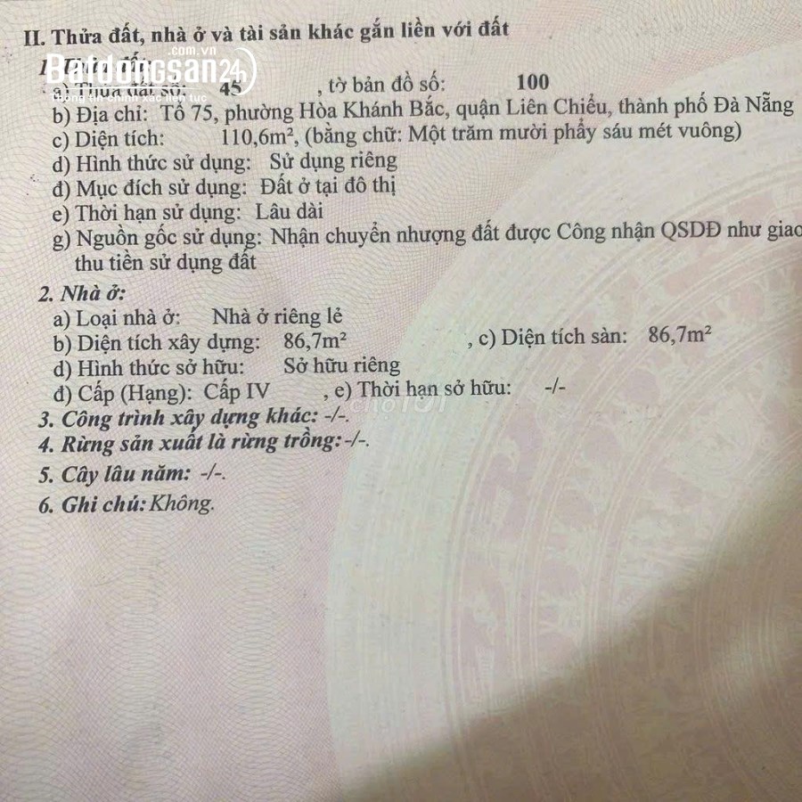 Chính Chủ Bán Nhà K665, Đường Âu Cơ, Phường Hòa Khánh Bắc, Quận Liên Chiểu