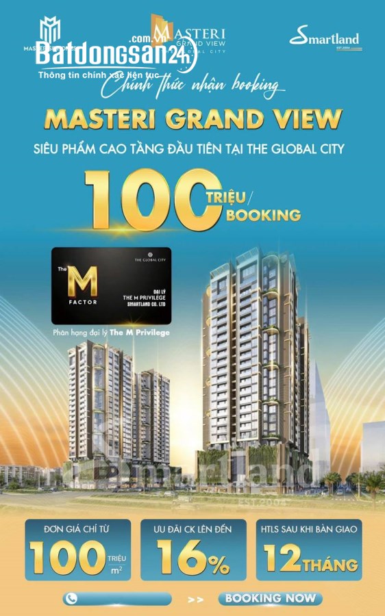 Mở bán đợt đầu căn hộ The Global City, Quận 2, chiết khấu lên đến 16%