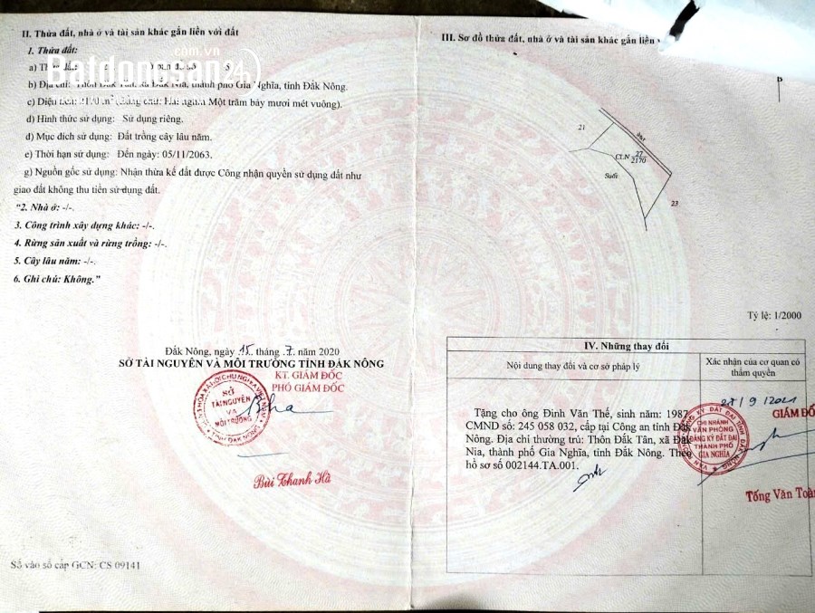 Bán đất thôn Đắk Tân xã Đắk Nia gần Quốc lộ 28, TP Gia Nghĩa