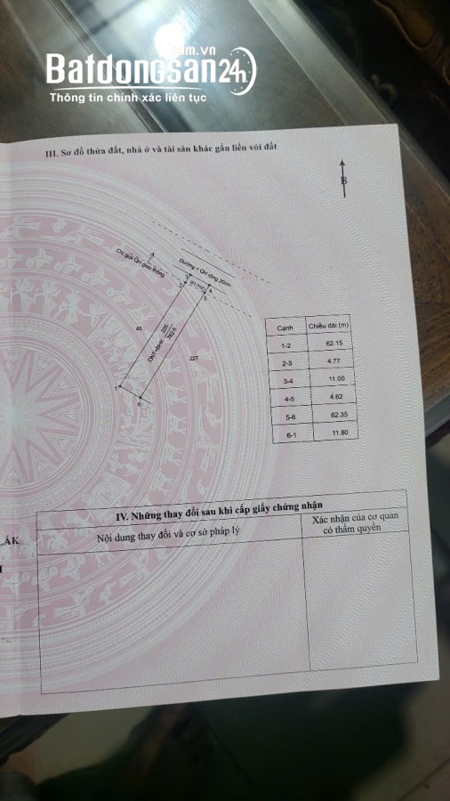 Bán đất 11x65 thổ cư 270m tại thôn 6, Hoà Khánh đường QH 20m thông về Ea Kao