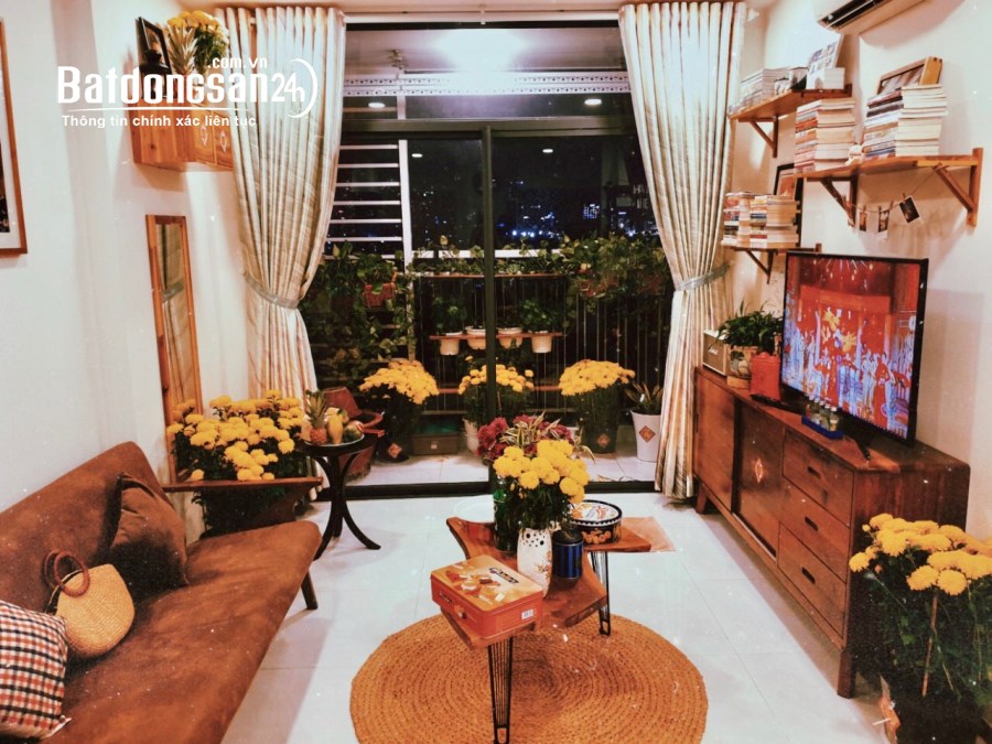 Riva Park – 55 m², 1PN, bếp mở, ban công view sông, nội thất đầy đủ, an ninh 24/24