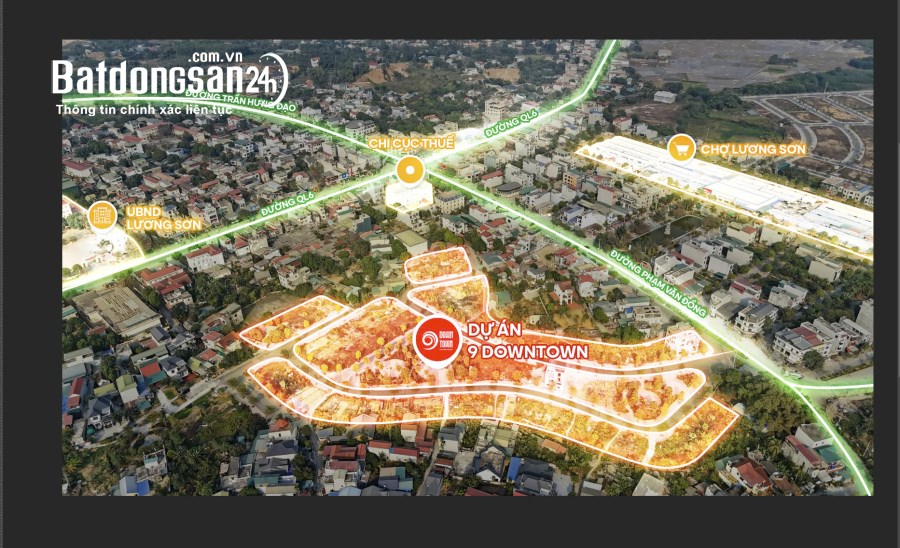 Bán đất nền phân lô 9 DownTown, Đường Quốc lộ 6, Huyện Lương Sơn