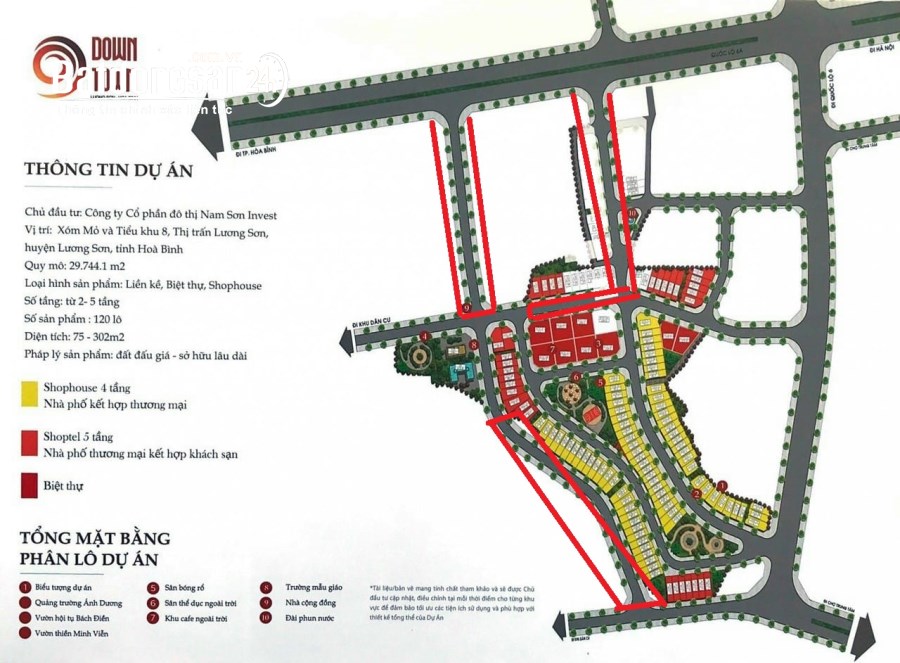 Bán đất nền phân lô 9 DownTown, Đường Quốc lộ 6, Huyện Lương Sơn