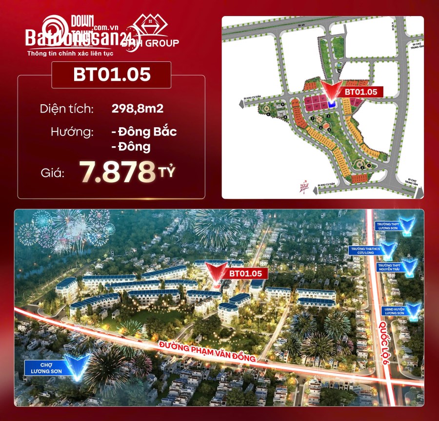 Bán đất nền phân lô 9 DownTown, Đường Quốc lộ 6, Huyện Lương Sơn