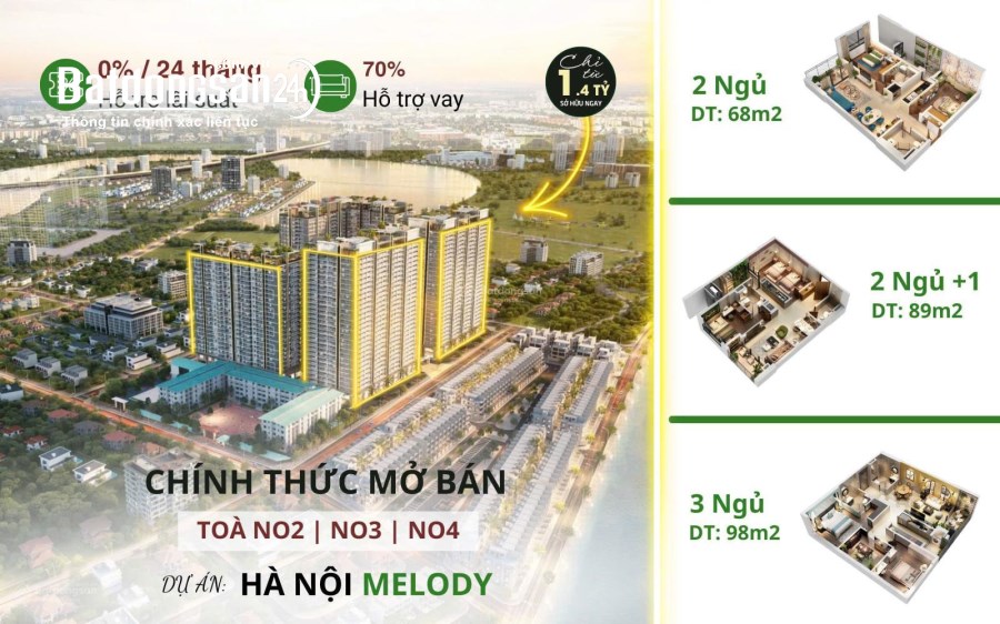 Bán căn hộ Melody Residences Linh Đàm, Đường Linh Đàm, Quận Hoàng Mai