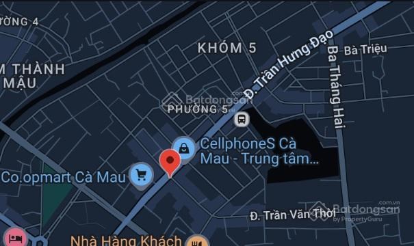  Cho thuê nhà 9.9m x 25.6m mặt tiền đường Trần Hưng Đạo, Phường 5, TP Cà Mau 