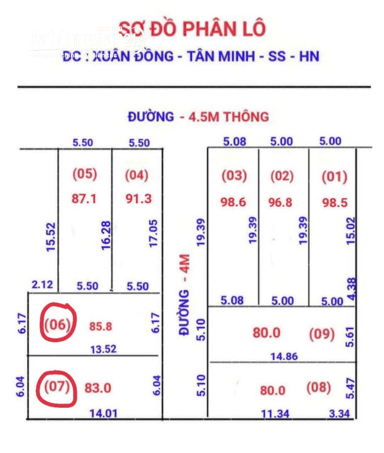 BÁN 83M2 ĐẤT FULL THỔ CƯ GIÁ 1.1 TỶ TÂN MINH SÓC SƠN LIÊN HỆ 0987785686
