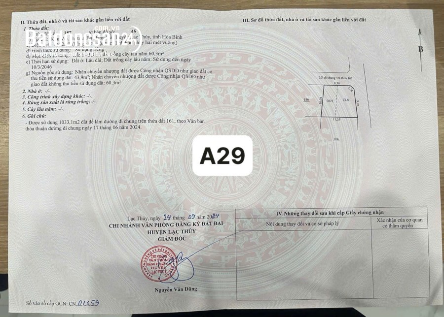 Bán đất Đường Quốc lộ 21A(QL21), Thị trấn Ba Hàng Đồi, Huyện Lạc Thủy