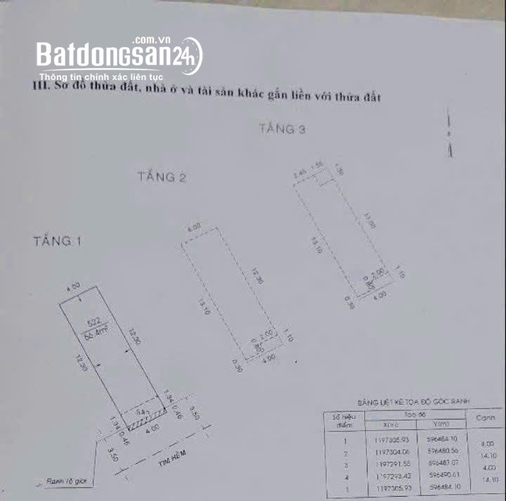 MẶT TIỀN HẺM 7M NGUYỄN PHÚC CHU-P.15-TÂN BÌNH 60M2-3 TẦNG-6.x TỶ