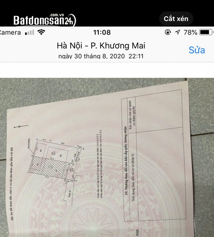 Bán nhà Đường Nguyễn Ngọc Nại, Phường Khương Trung, Quận Thanh Xuân