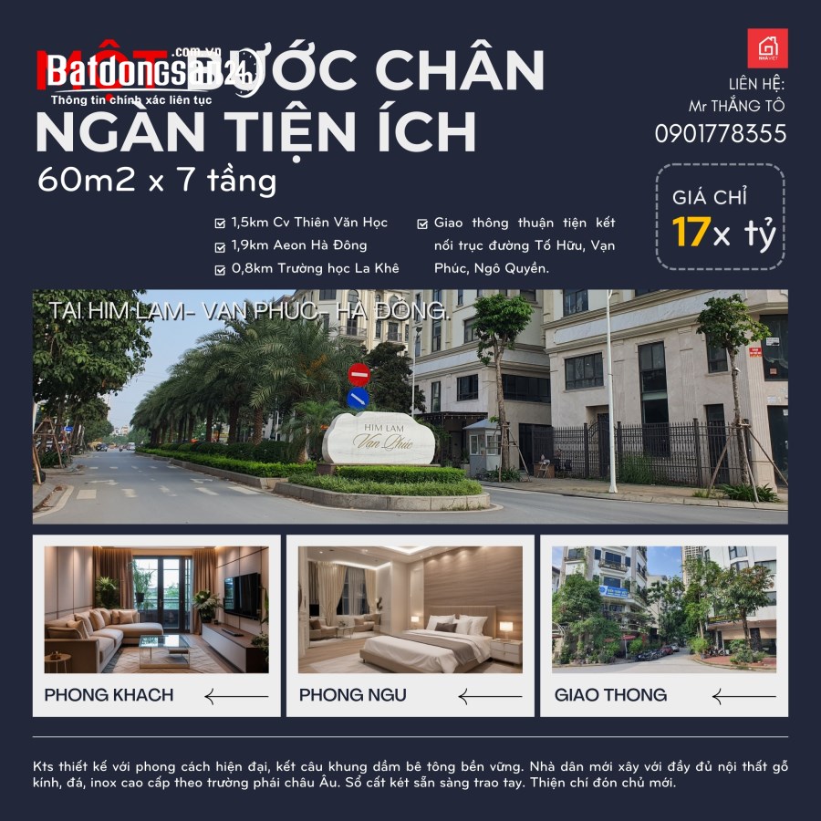 Bán Liền kề-Shophouse Him Lam Vạn Phúc, Đường Vạn Phúc, Quận Hà Đông