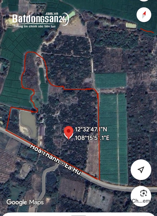 Bán đất 270m mặt tiền Đường Hoà Thành - Ea Hu, Xã Hòa Thành, Huyện Krông Bông