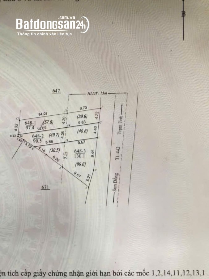 Bán đất mặt tiền Đường Tỉnh Lộ 422, Xã Đức Giang, Huyện Hoài Đức
