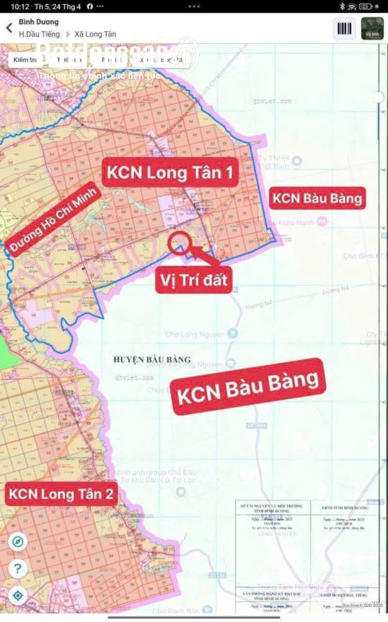 Đất mặt tiền đường nhựa ngay Xã Long Tân Dầu Tiếng Bình Dương.
