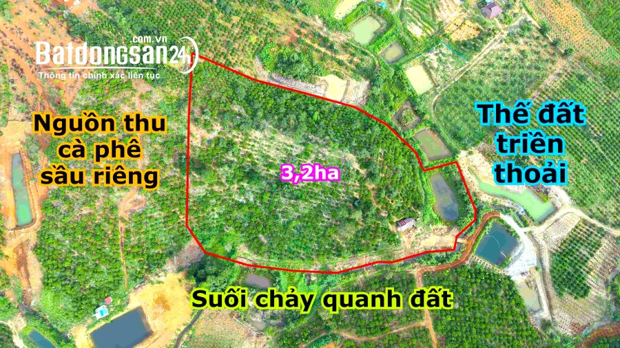 Đất rẫy không sổ nguồn thu mạnh, làm được sổ, view suối, gần đường nhựa