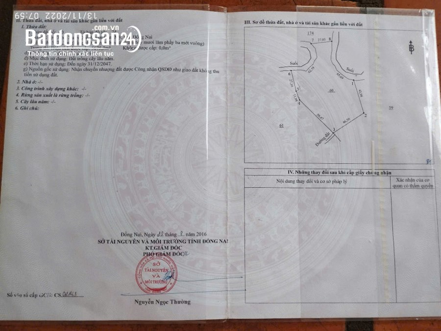 Cần bán 7179 m2 đất vườn xã Xuân Quế, Huyện Cẩm Mỹ, có nhà cấp 4, điện nước đầy đủ