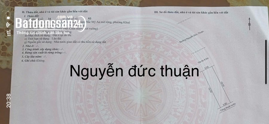 Bán nhà Đường Nguyễn Đức Thuận, Phường Hòa Hải, Quận Ngũ Hành Sơn
