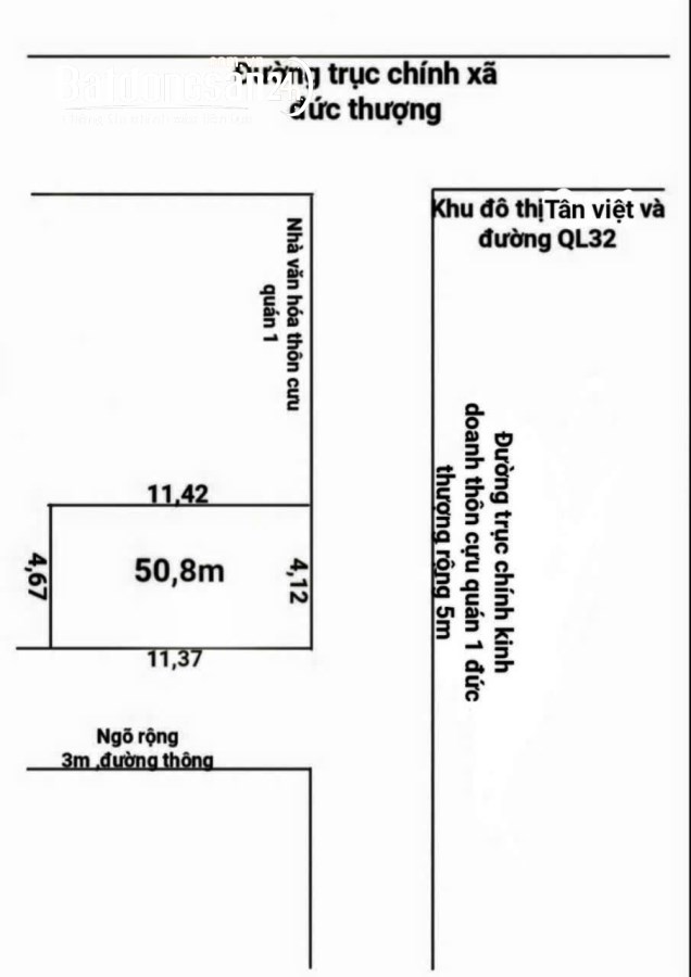 Bán đất Cựu Quán 1 gần Đường Quốc Lộ 32, Xã Đức Thượng, Huyện Hoài Đức