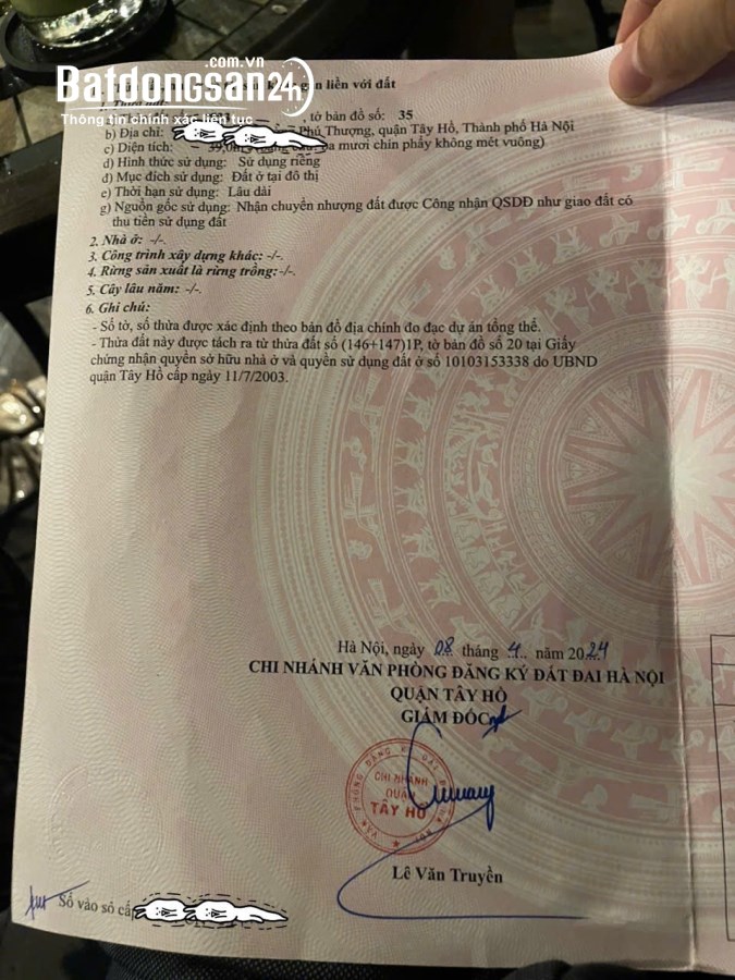 Bán đất Đường An Dương Vương, Phường Phú Thượng, Quận Tây Hồ