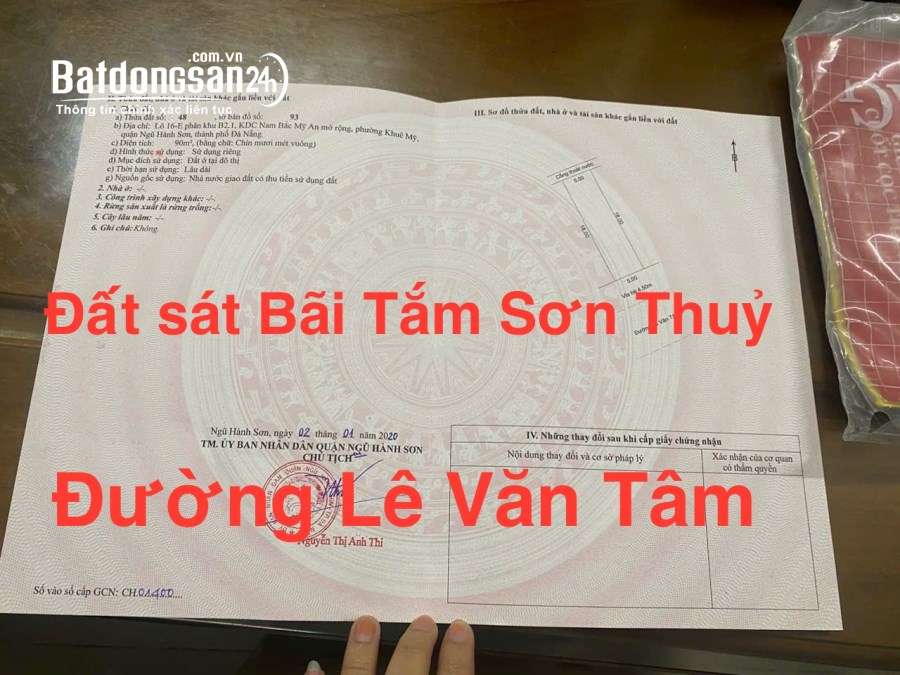 2 lô đường Lê Văn Tâm, Khuê Mỹ, Ngủ Hành Sơn, Đ Nẵng, 180m2/11  tỷ