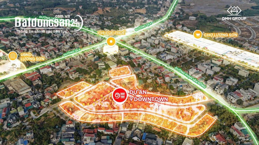 Bán đất nền phân lô 9 DownTown, Đường Quốc lộ 6, Huyện Lương Sơn