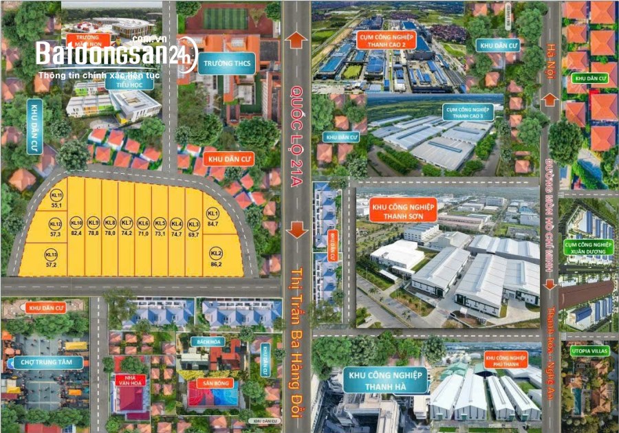 Bán đất gần Quốc lộ 21A, Thị trấn Lương Sơn, Huyện Lương Sơn