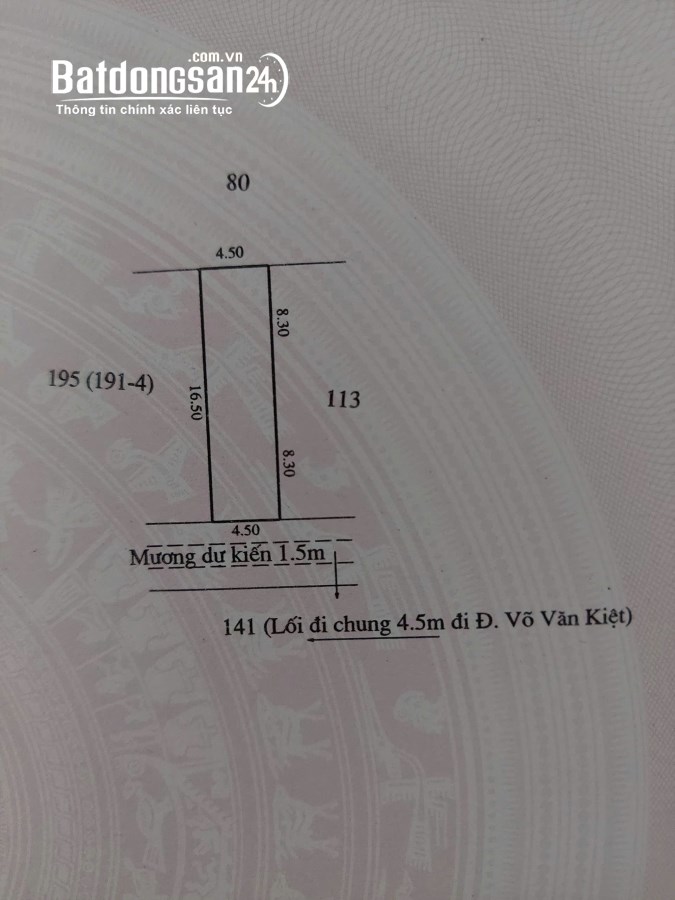 Bán đất gần Đường Võ Văn Kiệt, Phường Thủy Xuân, TP Huế