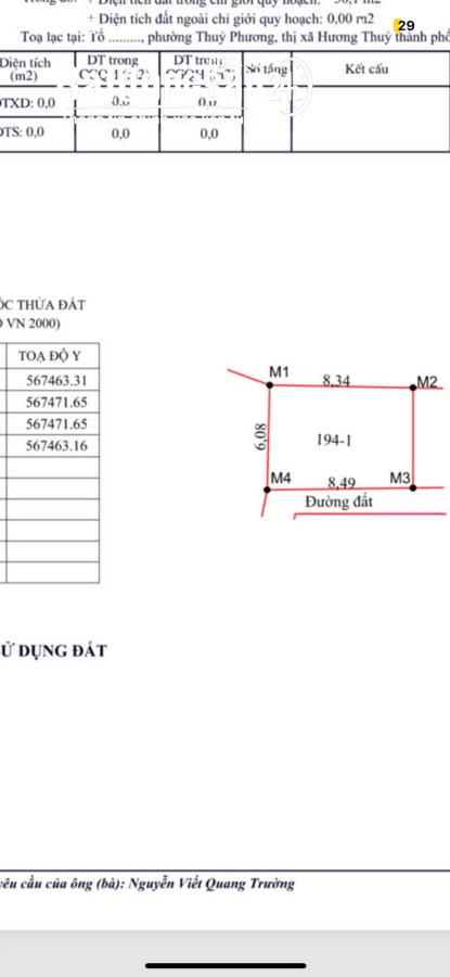 Bán đất Đường Tôn Thất Sơn, Xã Thủy Thanh, TX Hương Thuỷ, Huế