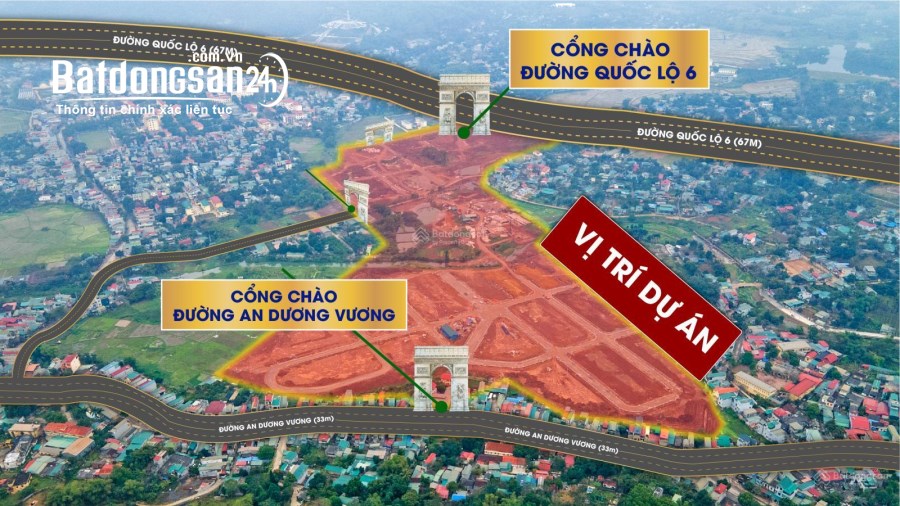 Bán đất nền phân lô Aqua Garden, Đường An Dương Vương, TP Hòa Bình, giá từ 19tr/m2