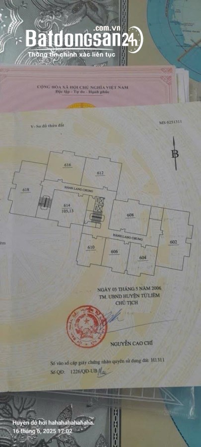 Bán căn hộ Đường Hàm Nghi (Q Nam Từ Liêm cũ), Phường Từ Liêm, Hà Nội