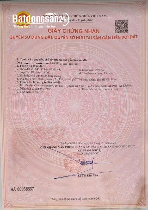 Bán căn hộ Đường Thái Thuận (Q Quận 2 cũ), Phường An Phú, TP Hồ Chí Minh
