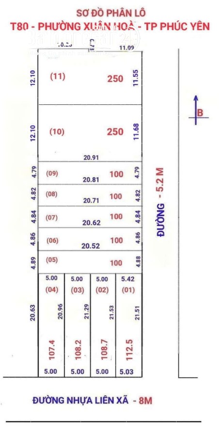 108M2 ĐẤT FULL THỔ CƯ PHƯỜNG XUÂN HOÀ ( Phúc Yên cũ) Phú Thọ, LH: 0987785686