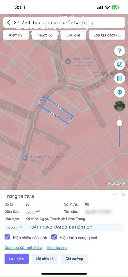 Bán đất Đường Sông Cái (TP Nha Trang cũ), Phường Tây Nha Trang, Khánh Hòa