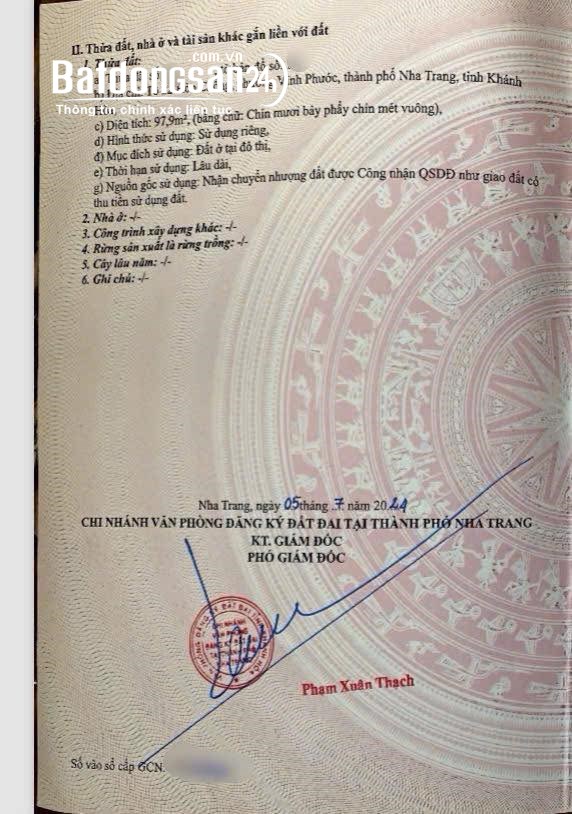 Bán nhà Đường Cao Văn Bé (TP Nha Trang cũ), Phường Bắc Nha Trang, Tỉnh Khánh Hòa
