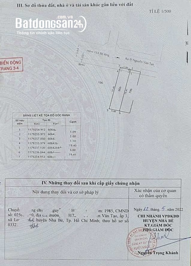 Bán đất Đường Nguyễn Văn Tạo, Xã Nhà Bè (H Nhà Bè cũ), TP Hồ Chí Minh