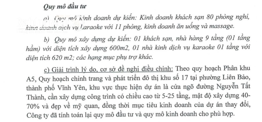 Bán 2200 m2 đất dự án khách sạn 9 tầng - Phường Vĩnh Phúc (Tp Vĩnh Yên cũ), Tỉnh Phú Thọ