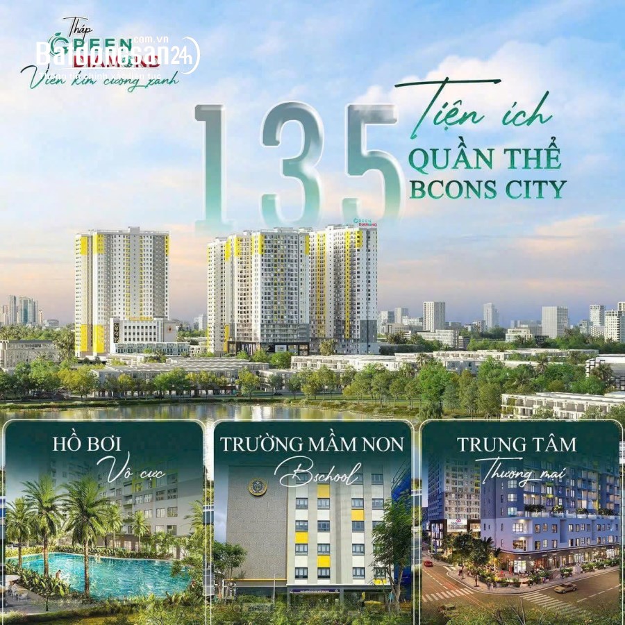 Bán căn hộ Green Diamond, Đường Thống Nhất, Phường Dĩ An (TP Dĩ An cũ)