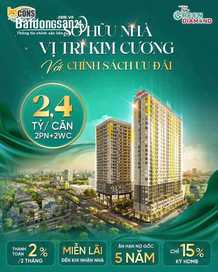 Bán căn hộ Green Diamond, Đường Thống Nhất, Phường Dĩ An (TP Dĩ An cũ)