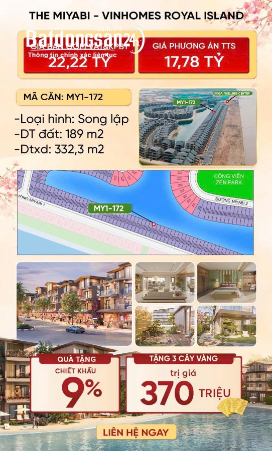  MỞ BÁN CĂN SONG LẬP THE MIYABI – VINHOMES ROYAL ISLAND, Phường Thủy Nguyên