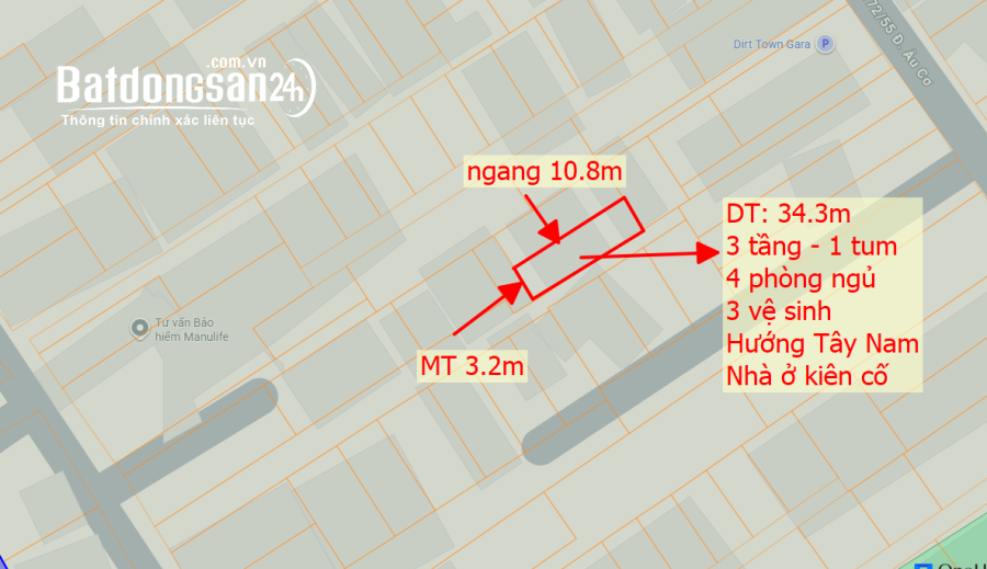 Bán nhà Đường Âu Cơ, Phường Tây Hồ (Q Tây Hồ cũ), Hà Nội
